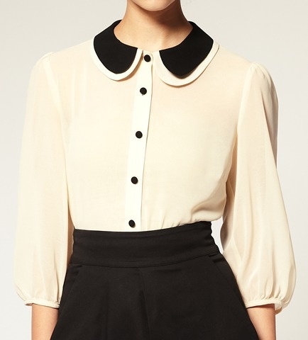 Dress like Emma: double peterpan collar blouse 30 GBP from ASOS