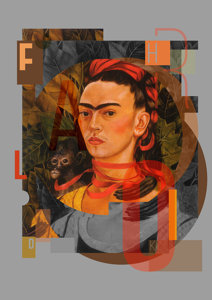 9 most famous self-portraits by Dilk Kickit on Behance #dilkone #dilk #poster #khalo #frida
