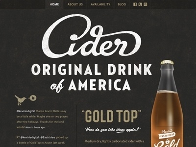 Eastciders Website by Simon Walker & Gerren Lamson #lettering #script #design #cider #website #product #web