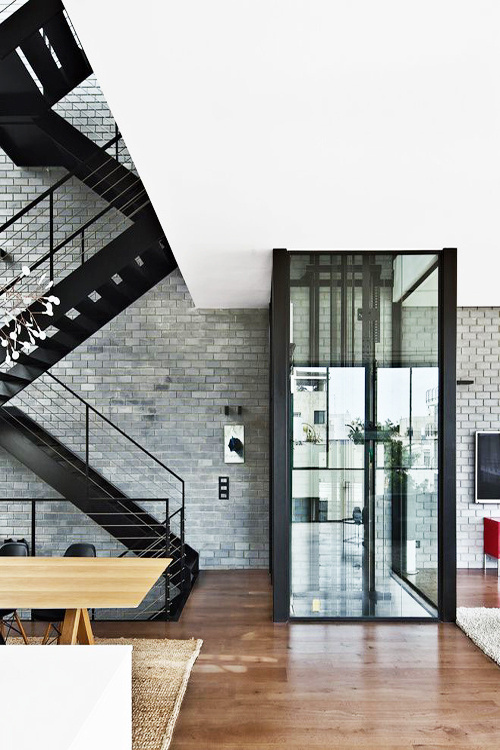 tokyo bleep #stairs #wood #elevator #black