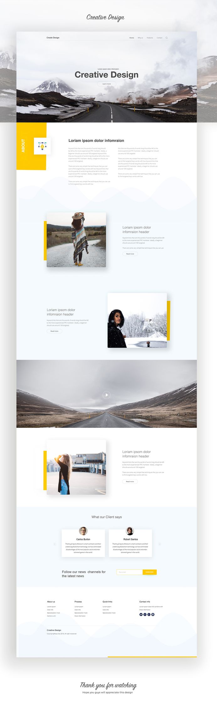 Creative Landing Page Design on Behance