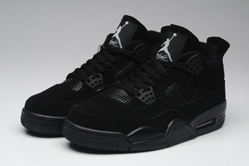 All Black Sports Trainers Nike Michael Jordan IV 4 Mens #fashion