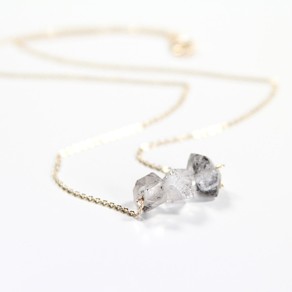 Medium Herkimer Diamond Tri #jewelry #necklace