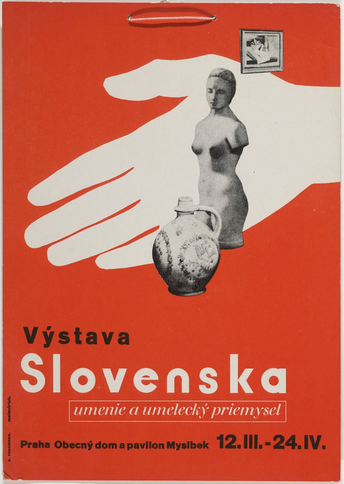 Zdeněk Rossmann. Výstava Slovenska (Slovakian Exhibition) (Display card for an exhibition of Slovakian art, Prague). 1933