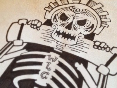 Diadelgnar #ink #drawn #skateboard #skull #hand