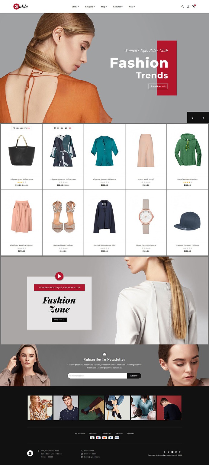 ankle - Boutique OpenCart Multi-Purpose Responsive Theme | TemplateTrip