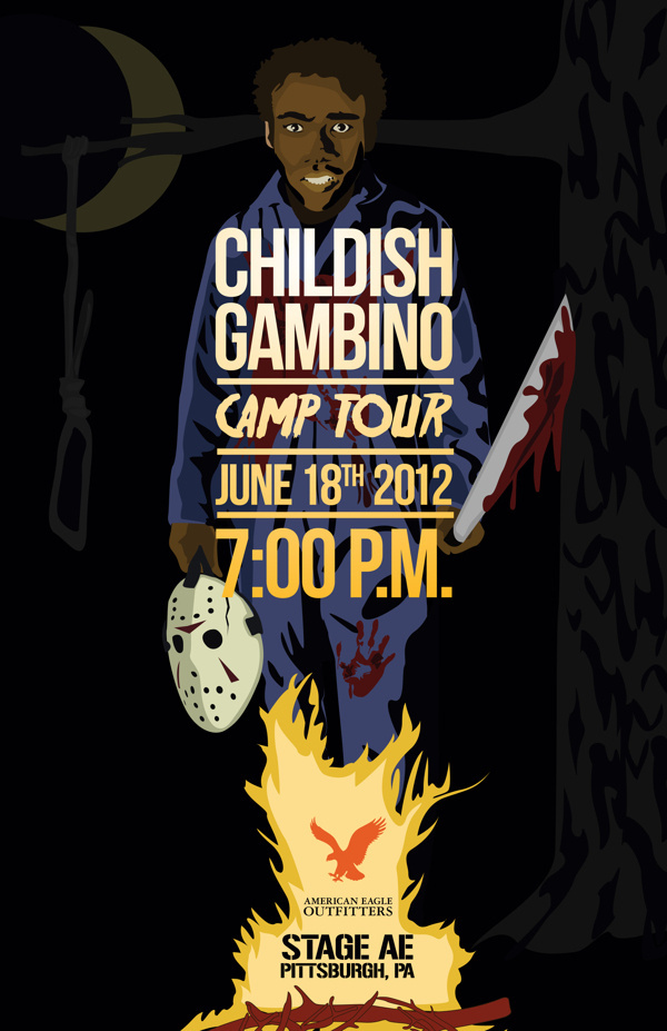 Childish Gambino Poster by Nick Spanos #13th #nick #creator #gambino #vorhees #jason #friday #donald #asap #spanos #the #childish #pittsburgh #glover #rocky #tyler #rap