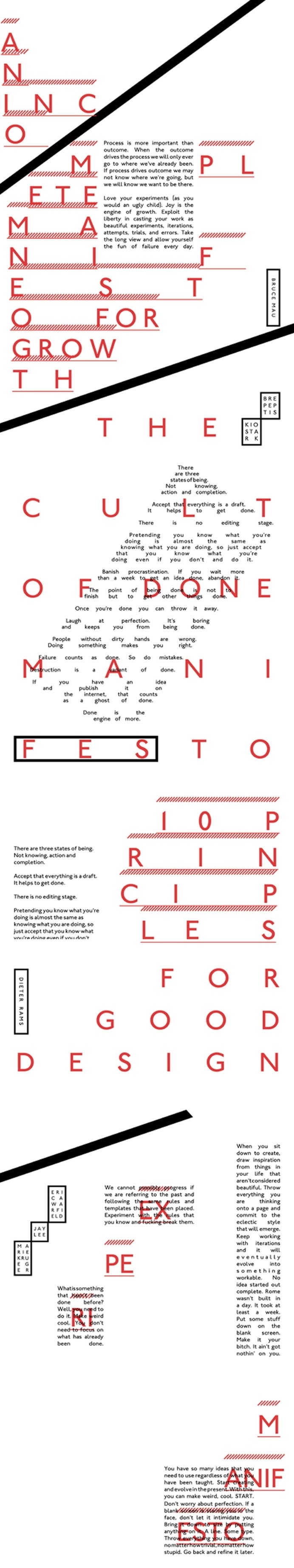 iPad magazine design manifesto #experimental #experiment #typography #layout #design #interactive #red #black #kerning #letting #erica warfi