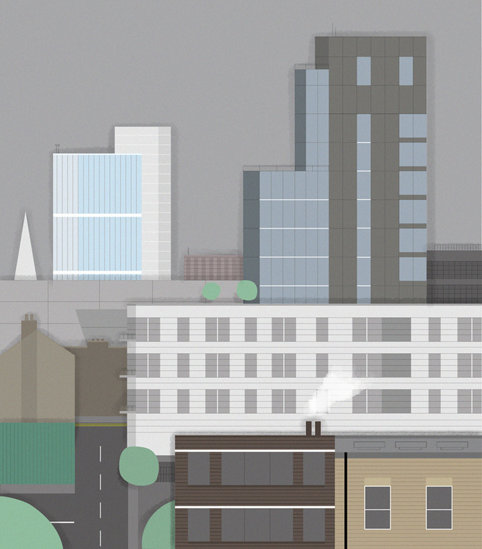 London Cityscape #london #city #town #illustration #minimal