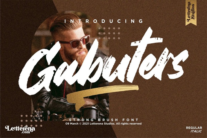 Gabuters Font - Free Brush Display Typeface
