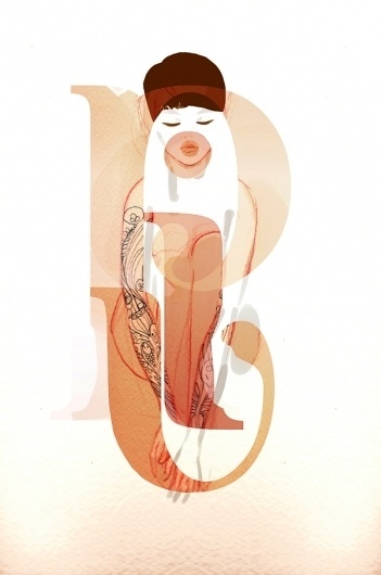 piu on the Behance Network #nude #illustration #typography