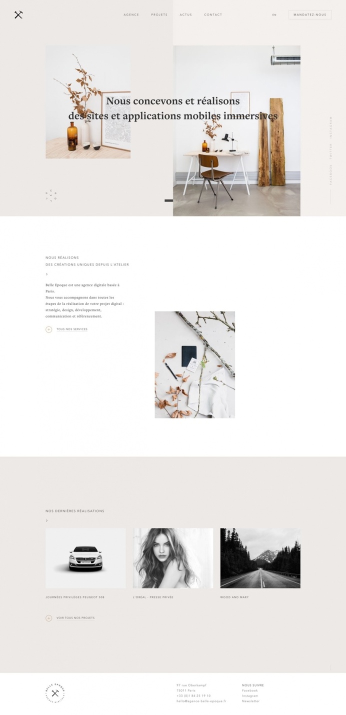 Belle Epoque - Mindsparkle Mag - Belle Epoque is a digital agency based in Paris specialized in design, SEO and development. Their website i
