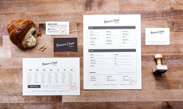 Brown's Court Bakery Brand Identity | Nudge #bakery #business #branding #card #menu #identity #ephemera