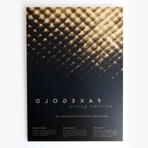 "Fake gold" - From our new aluminium originals series, Fake Gold / Wrong edition. Printed on metal canvas using a deep print technique. Mad #inspiration #nordicdesign #frame #smedsmo #perspective #print #diamond #design #black #artwork #grid #illustration #poster #gold #art #metal #fakegold #aluminium #shiny #typography