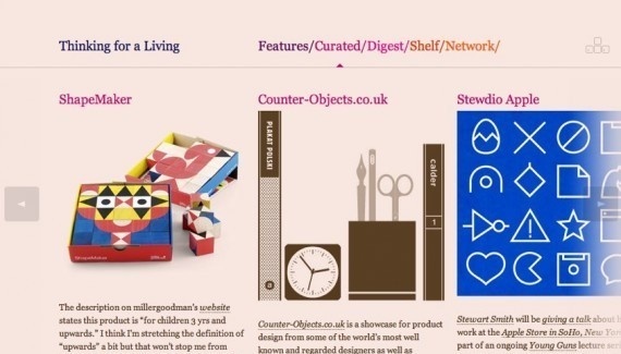 Thinking for a Living Web design inspiration from siteInspire #scroll #background #horizontal #black #large #cutout