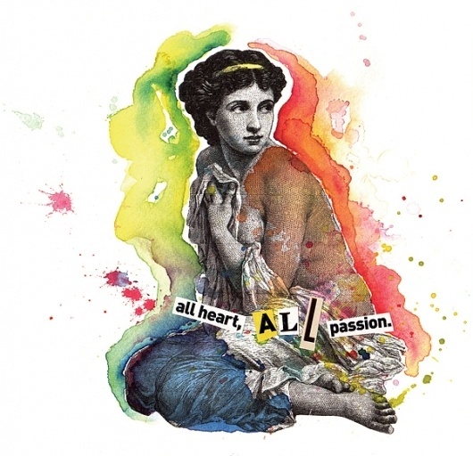 All Heart | All Passion #woman #figure #etching #renaissance #watercolor