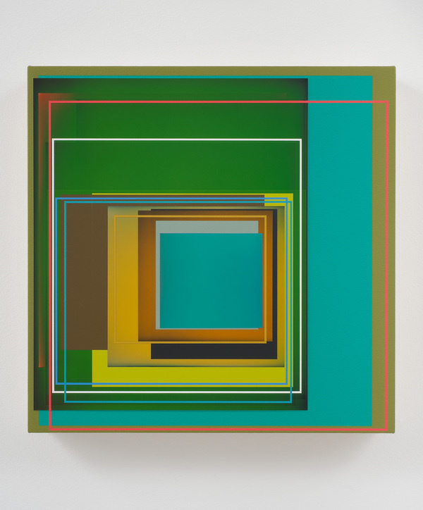 Patrick Wilson, "Summer Garden", 2011, Acrylic on canvas, 17" x 17" #geometric #art