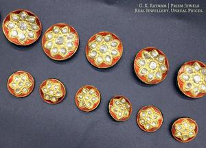 Sherwani Buttons - gold diamond polki kundan meena jadau jewellery