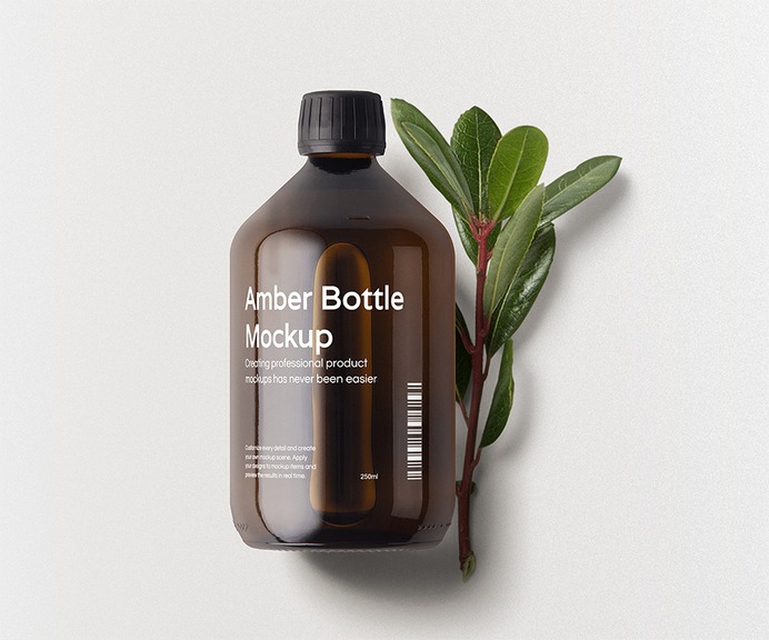 Glass Amber Bottle Mockup Scene #amber #bottle #glass #mockup #package #label #brand #logo #pharmacy