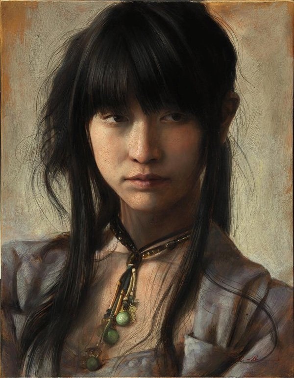 Incredible Detailed Painting Portrait by Osamu Obi #painting #female #artwork #inspirations