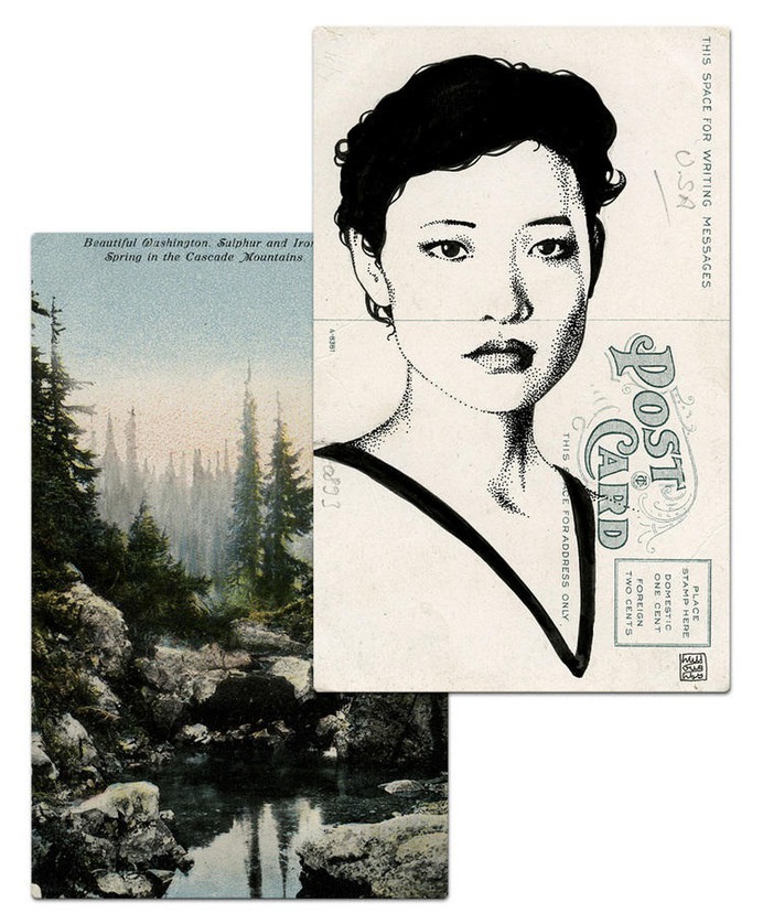 twin peaks post cards oldskull 4