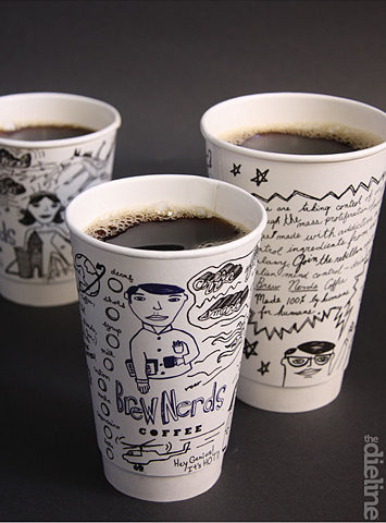 TheDieline.com: Brew Nerds and Kernal Kustard by Mitre Agency #coffee #cups