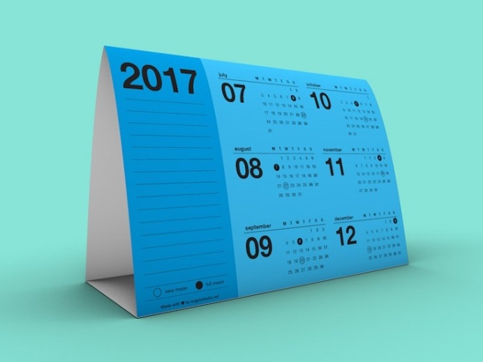 Free Printable Tent Calendar 2017