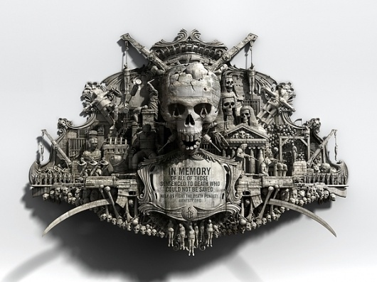 Amnesty International on the Behance Network #skull #sculptures #death