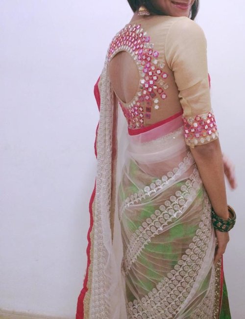 mirror work blouse designs oval shape