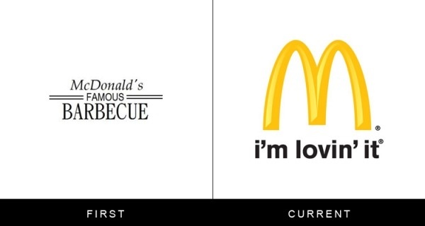 The original and current form of famous logos | StockLogos.com #logo #history #mcdonalds #old