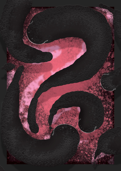 #worms #worm #poster #illustration #design #digitalpainting #pink #bite