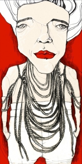 автопортрет on the Behance Network #red #graphic #people #portret #pencil