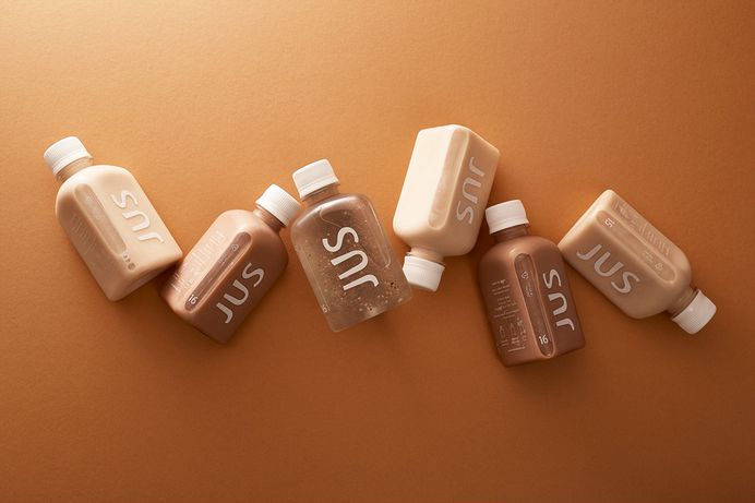 New Logo and Packaging for JUS by M -- N Associates