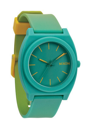 The Time Teller P Yellow / Teal Fade | Nixon #fashion #nixon #watch