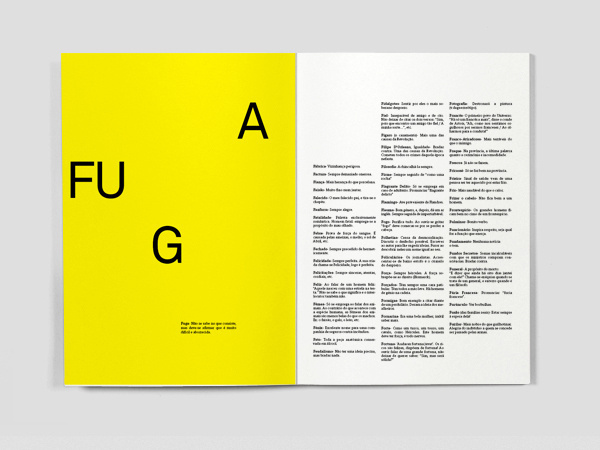 Dicionário das Ideias Feitas on Behance #pages #run #fuga #yellow #spread #dictionary #away #typography