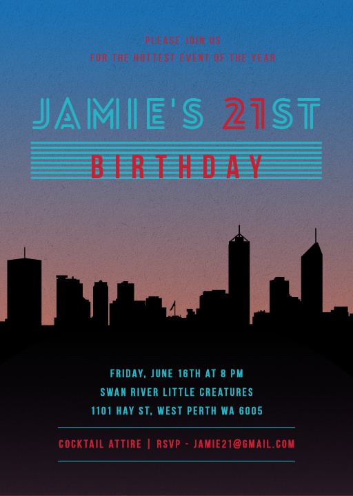 Ozzie Vice City - Birthday Invitations #birthday #invitation #birthdayinvitation #paper #cards #digitalcard #design #print #digitalprint #p