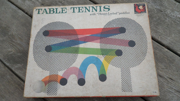 Vintage Table Tennis Ping Pong Set with box Windsor Victor England balls net paddles directions Tucket Toy Corp Pawtucket R.I. #pong