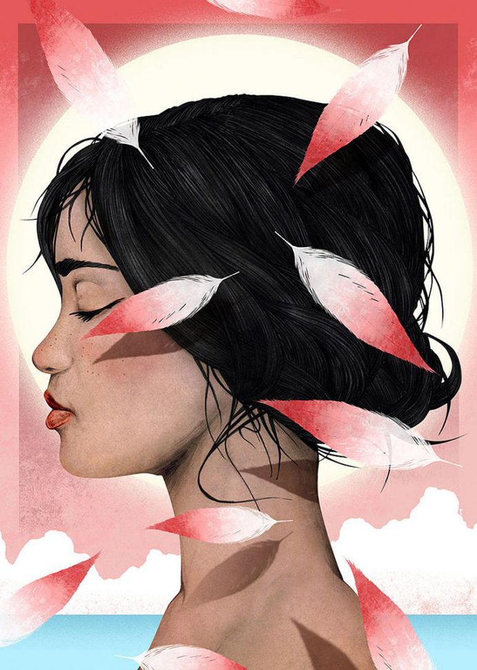Girl & Flamingo (Bye bye summertime)