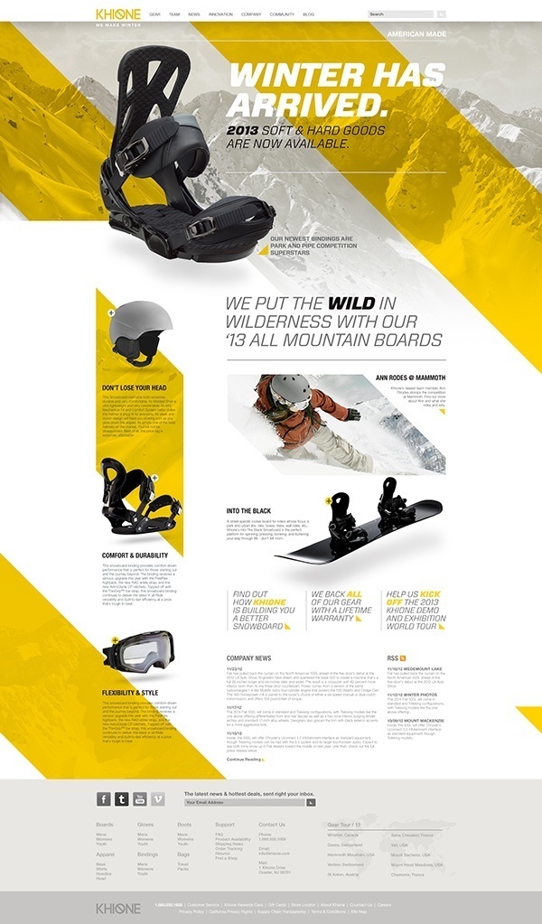 Web Design / Khione Snowboard Website by Dennis Ventrello #website #layout #design #web