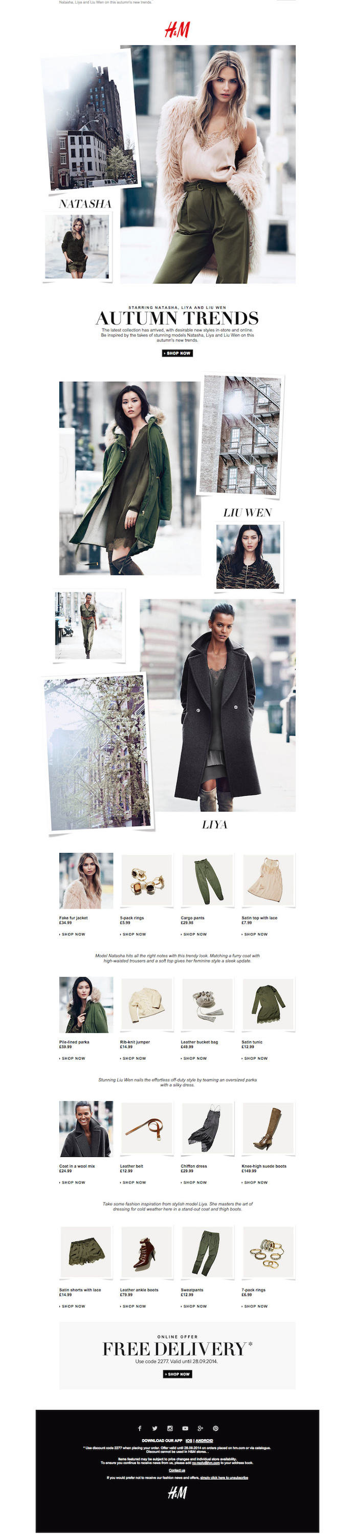H&M fashion week email