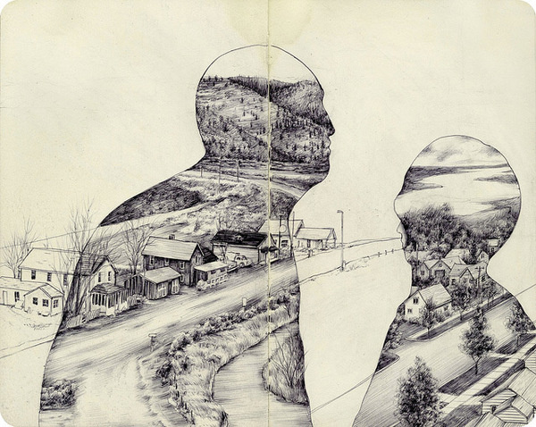 The Natural and Urban Collide in the Drawings of Pat Perry #drawing