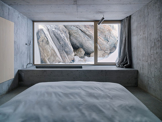 nickisch sano walder preserve the refugi lieptgas in concrete #cabin