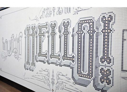 VINCCI BIT HOTEL on the Behance Network #tiles #mosaic #typography