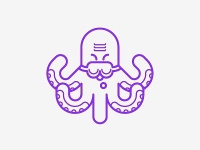 Dribbble - octopus does not approve by Zeynep Kınlı #vector #color #octopus #illustration #purple #character #neon