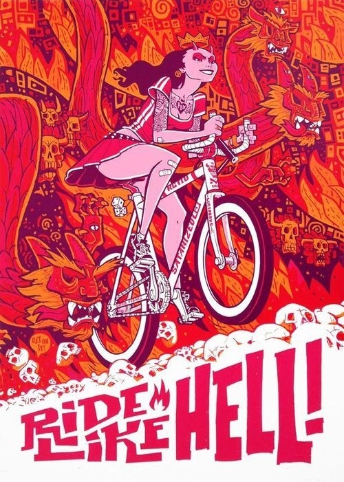 Tumblr #flames #hell #dragons #skulls #bike
