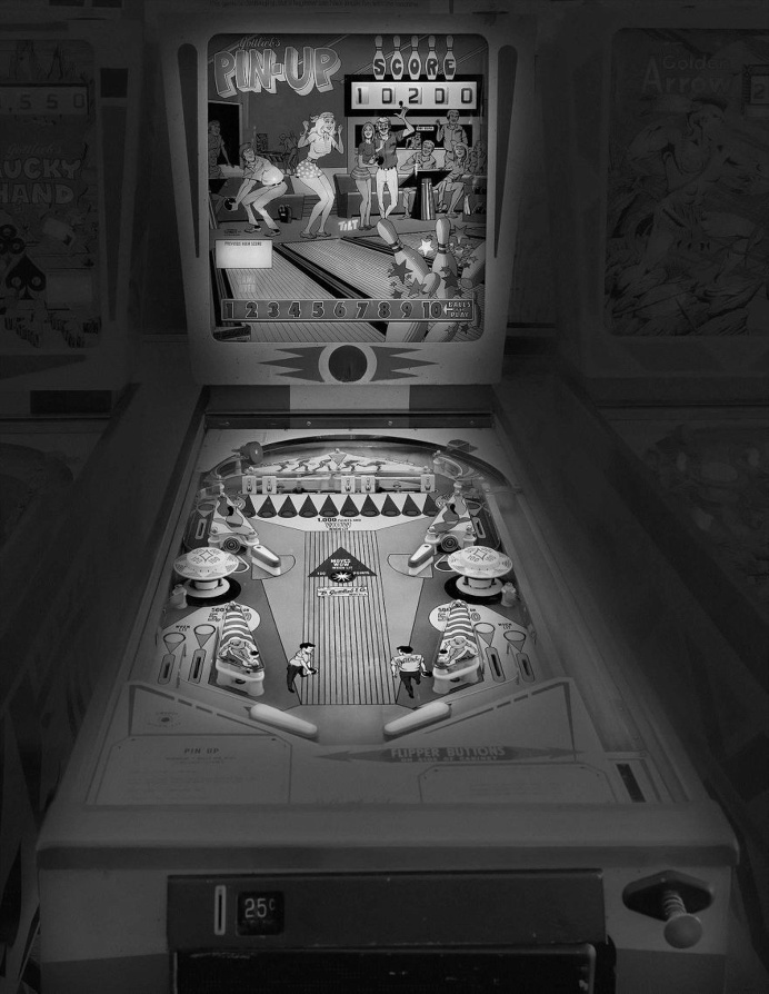 Saudade: Black and White Photos of Vintage Pinball Machines by Michael Massaia