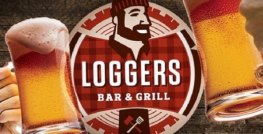 Loggers Bar & Grill #beer #log #branding #lumberjack #logo