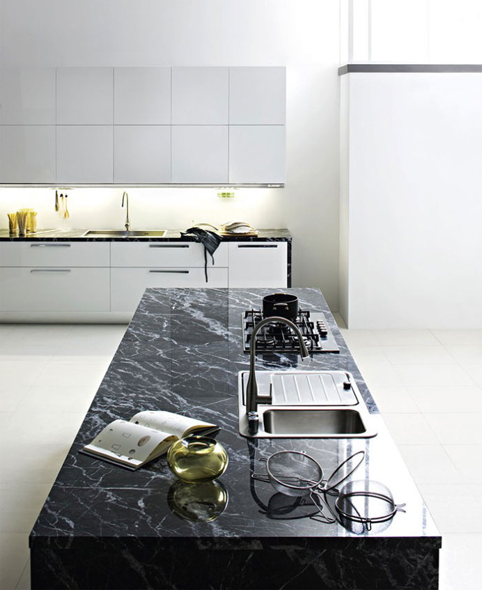 Fitted #Kitchen with Island by Luca Meda - #design, #furniture, #modernfurniture,