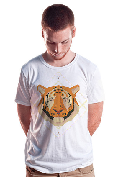 Tiger Tee - Hadrien Degay Delpeuch #vector #tshirt #cat #digital #tee #fashion #tiger #animal #cooltee #8bit