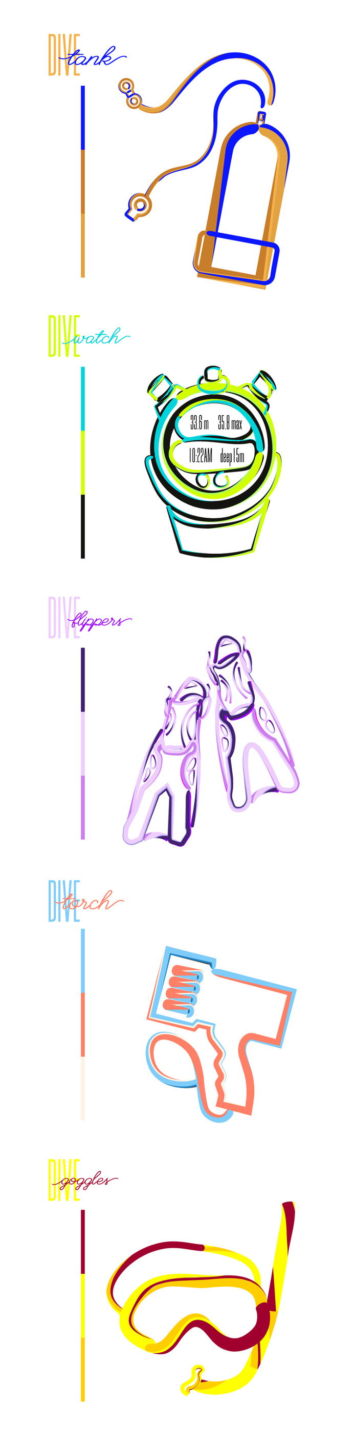 #scuba #dive #illustration #line #neon #montana